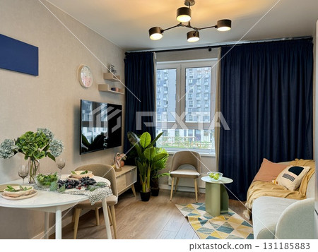 Modern and stylish interior in a new apartment 131185883