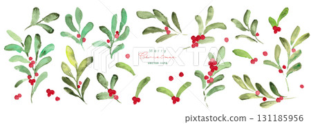 Watercolor painting. Watercolor Christmas frame. December Christmas vector watercolor background. Christmas illustration. Watercolor painting. Watercolor Christmas frame. December Christmas vector watercolor background. Christmas illustration. 131185956