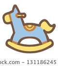 Simple and cute rocking horse icon illustration material 131186245