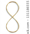 Gold Infinity Symbol Design on a Plain Background Representing Eternity and Timelessness in Art and Decoration 131186555