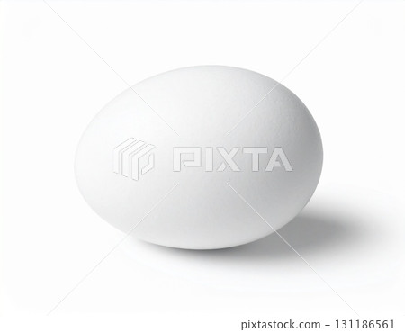 Fresh White Chicken Egg Isolated on White Background Fresh White Chicken Egg Isolated on White Background 131186561