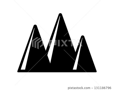 Mountain icon monochrome 131186796