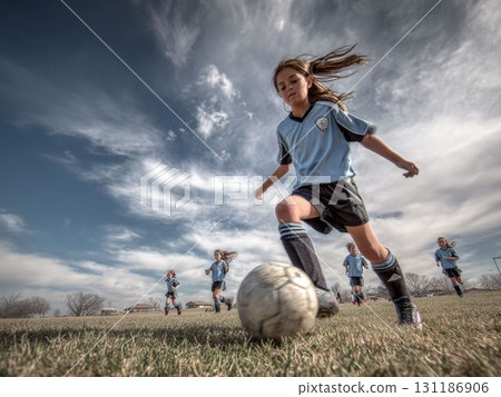 踢足球的女孩 踢足球的女孩 131186906