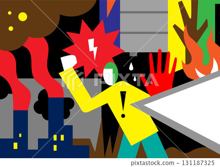 ecology and pollution environment problems multicolored vector illustration , design element 131187325