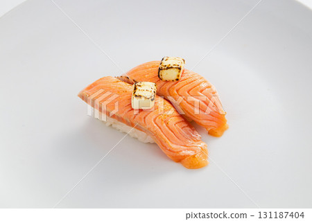 Grilled Salmon and Scorched Cheese Nigiri SushiSushi, Creative Sushi, Grilled Sushi, Grilled Salmon, Salmon, Cheese Grilled Salmon and Scorched Cheese Nigiri SushiSushi, Creative Sushi, Grilled Sushi, Grilled Salmon, Salmon, Cheese 131187404