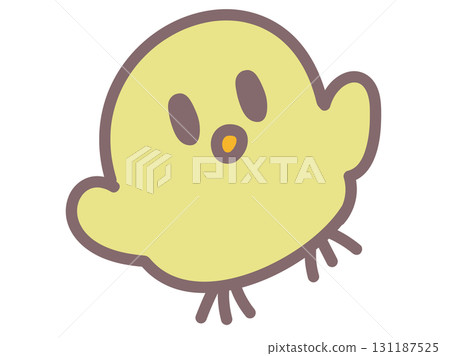 可愛的黃色小雞流行插圖 131187525