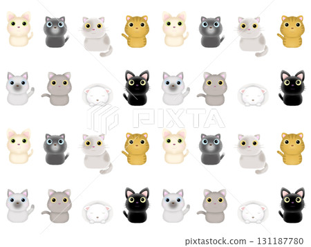 Cat seamless pattern (with shadow, small) B-5' Cat seamless pattern (with shadow, small) B-5' 131187780