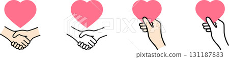 手和心的同情、愛、善良圖示集 2 131187883
