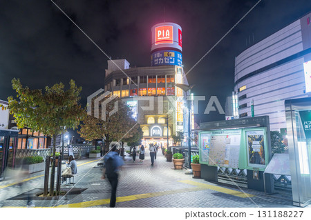 Saitama Prefecture: Kawaguchi Station and city night view 131188227