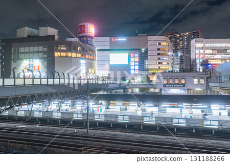 Saitama Prefecture: Kawaguchi Station and city night view 131188266