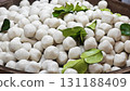 Steamed fish balls for Thai spicy salad. 131188409