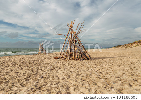 Zelenogradsk, Curonian Spit National Park. Sand dunes on the shore of the Baltic Sea 131188605