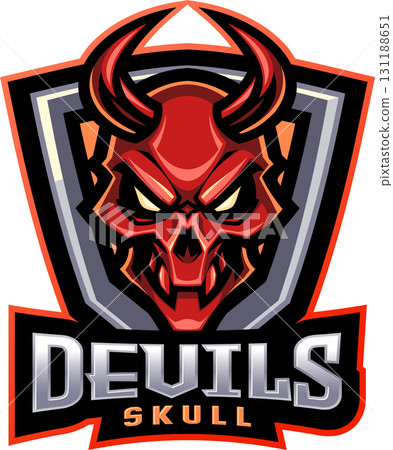 Devils skull esport mascot logo design 131188651