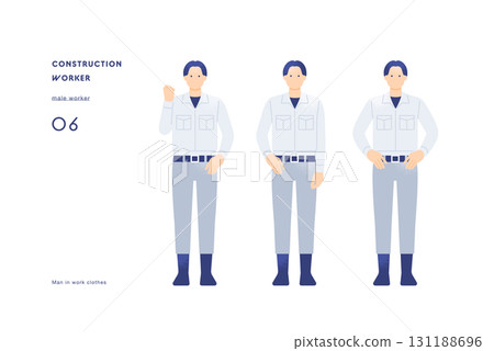 Staff who maintain building and factory equipment Vector material of a man wearing work clothes 131188696
