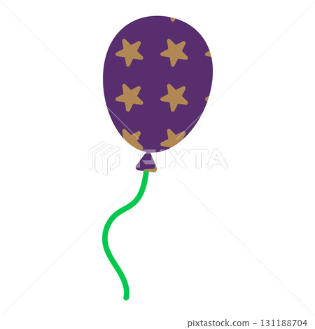 Purple balloon illustration with gold star pattern Purple balloon illustration with gold star pattern 131188704