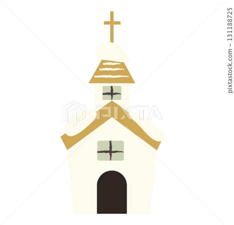 白雪覆蓋的教堂的插圖 131188725