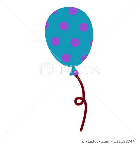 Polka dot blue balloon illustration 131188744