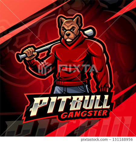 Pitbull gangster esport mascot logo design 131188956
