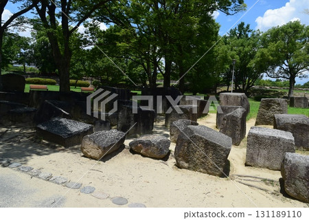 Osaka Castle stamped stone open space 131189110