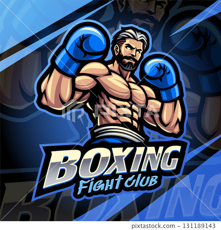 Boxing fight club esport mascot logo design 131189143