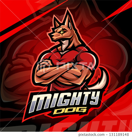 Mighty dog esport mascot logo design 131189148