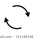 Vector illustration of a circle with two black arrows circulating 131189198