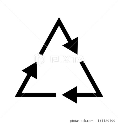 帶有三個黑色循環箭頭的三角形向量圖 帶有三個黑色循環箭頭的三角形向量圖 131189199