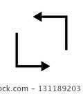 Vector illustration of a square with two black arrows circulating 131189203
