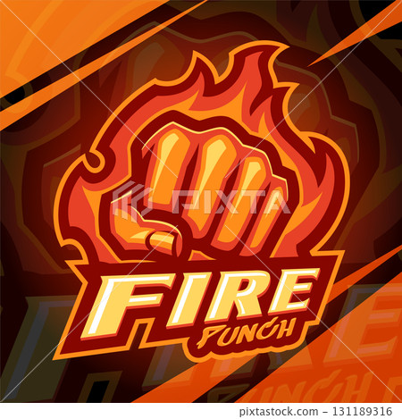 Fire punch esport mascot logo design 131189316