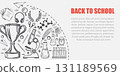 back to school horizontal banners vector 131189569