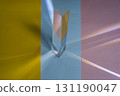 Abstract geometric background with yellow, pink, and blue paper 131190047