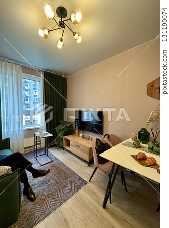 Modern and stylish interior in a new apartment Modern and stylish interior in a new apartment 131190074