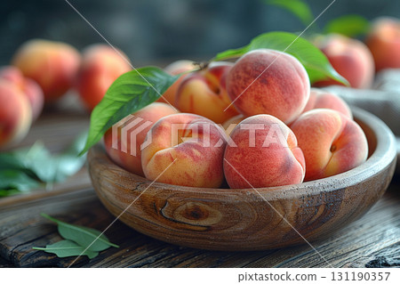 新鮮閃亮的粉紅色桃子 131190357