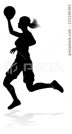 Silhouette Woman Female Sports Basketball Player 131190365