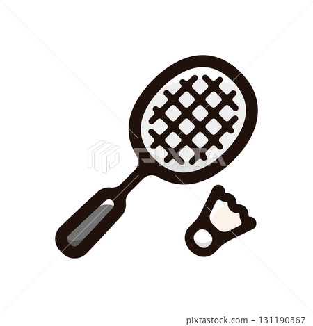 Badminton illustration icon (exercise, competition, sports material) 131190367