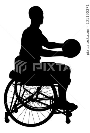 Silhouette Wheelchair Basketball Player 131190371