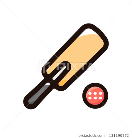 板球插圖圖示（比賽/運動材料） 131190372