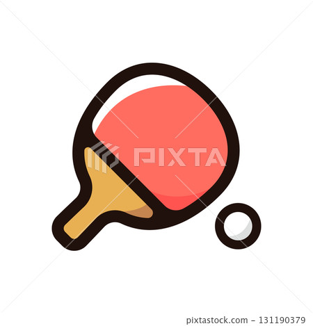 Table tennis illustration icon (hobby, competition, sports material) 131190379