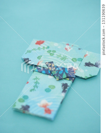 Summer-colored yukata made with origami paper 131190639