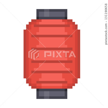 Pixel illustration of a paper lantern Pixel illustration of a paper lantern 131190658