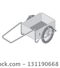 手推車（手推車）的等距插圖 131190668