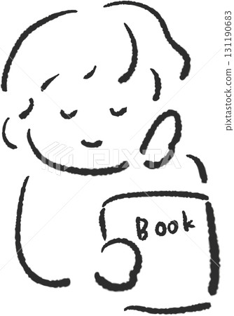 Illustration of a person reading a book Illustration of a person reading a book 131190683