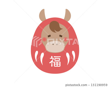 可愛的馬達摩插圖（幸運） 131190959