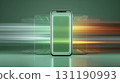 A smartphone wrapped in the futuristic speed of light 131190993