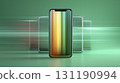 A smartphone wrapped in the futuristic speed of light 131190994