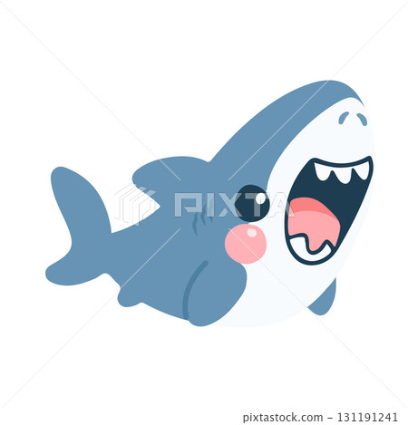 Cartoon Shark with Open Mouth Cartoon Shark with Open Mouth 131191241