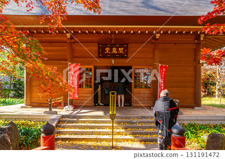 [Tokyo] Beautiful autumn leaves at Enma-do Hall of Kuhonbutsu Joshinji Temple 131191472