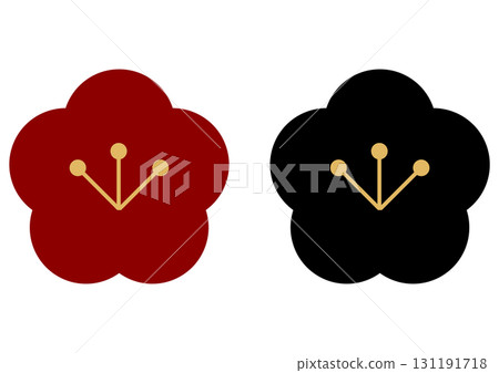 梅花圖示集（紅色和黑色） 131191718