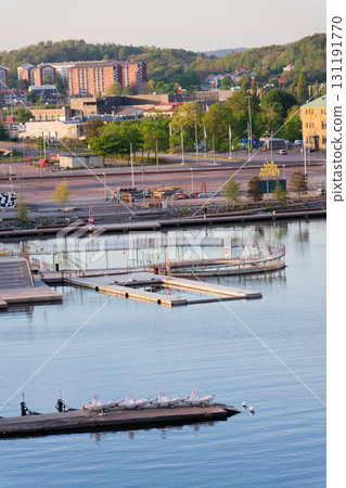 Floating swimming pools with sauna at Allmanna harbour bath in Frihamnen, Gothenburg, Sweden, sunny day Floating swimming pools with sauna at Allmanna harbour bath in Frihamnen, Gothenburg, Sweden, sunny day 131191770