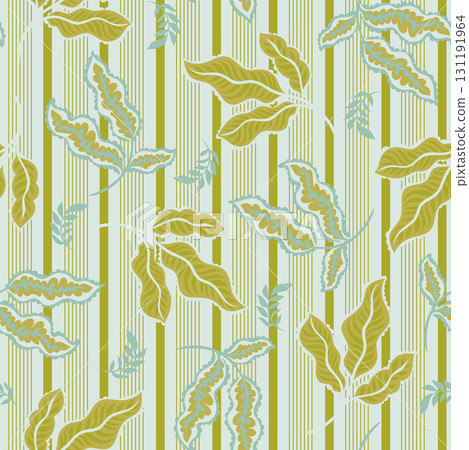 Yellow Striped Leaves Seamless Pattern Yellow Striped Leaves Seamless Pattern 131191964